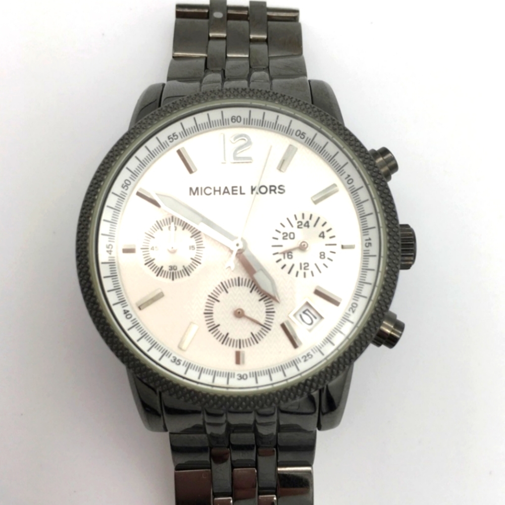 Micheal Kors MK5027 Chronograph Gunmetal Authentic Watch